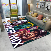 Hip Hop Rapper Legend Star Art Carpet Rug for Home Living Room Bedroom Sofa Doormat Decor,kids play Area Rug Non-slip Floor Mat