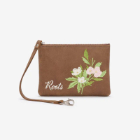 【Roots】Roots 小皮件- SMALL WRISTLET FLORAL零錢包(棕色)