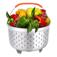 Stainless Steel Steam Basket Pressure Cooker Anti-scald Steamer Multi-Function Fruit Cleaning Basket Kitchen Accessories