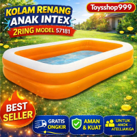 Intex Kolam Renang Anak Family Pool Orange 57181 / KOLAM ANAK 2 RING INTEX PERSEGI