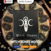 Alat Ramalan Witch Runes Wood - Set Batu Rune Kayu Ramal Meditasi - Indo Tarot