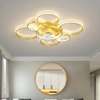 Nordic bedroom decor led lights for room Ceiling fan light lamp living room dining room Ceiling fans with lights remote control