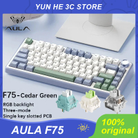 Aula F75 mechanical keyboard 2.4g wireless/Bluetooth/Wired RGB PBT 75% layout OEM profile gasket cus