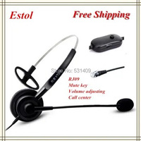Free shipping professional single ear call center headset,earphone, headphone,for training center,RJ09 interface,RJ9 Phone