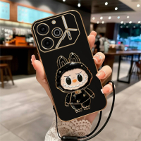 Soft Case For Tecno Pova 6 Pova 6 Pro Casing Elektro Plating Labubu Miror Free Tali Strap