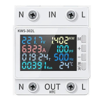 KWS-302L Power Meter Over Under Voltage Protector Switch Current Voltage Monitor Relay Value Settabl