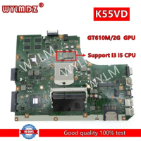 K55VD With GT610M-V2G GPU Notebook Mainboard For ASUS K55VD A55V K55V Laptop Motherboard Support i3 i5 CPU Tested OK