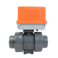 electric Motorized Water Control ball valve Double Union Plastic Ball Valve for water