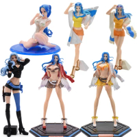 Bandai ONE PIECE Figure Nefertari Vivi Sexy Anime Figurine Blue Hair Standing Vivi Model PVC Action Doll Toys Decoration Gift