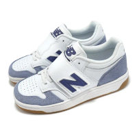 【NEW BALANCE】休閒鞋 480 中童 寬楦 白 紫 魔鬼氈 膠底 復古 小朋友 運動鞋 NB(PHB480IC-W)