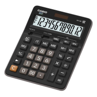 CASIO卡西歐12位元商務系列計算機-黑X灰色-GX-12B