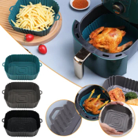 Silicone AirFryers Oven Baking Tray Pizza Fried Chicken Airfryer Silicone Basket For AirFryer Oven Microwave