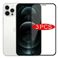 3Pcs Full Cover Protective Glass On For iPhone 11 Pro Max Screen Protector For iPhone 11 12 Pro XS Max X XR Tempered Glass Film