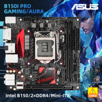 ASUS B150I PRO GAMING/AURA Intel B150 LGA 1151 2 x DDR4 DIMM 32GB PCI-E 3.0 1 x M.2 SATA3 DVI HDMI Mini-ITX motherboard