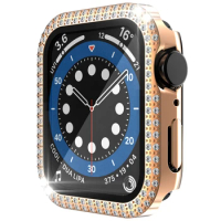 Diamond watch case For Apple Watch 9 8 41mm 45mm 42mm 38mm PC bumper Screen Protector Case iWatch series 7 6 5 4 se 44mm 40mm