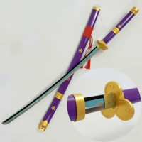 104cm Cosplay zoro new enma weapon Katana Samurai Purple / Black metal alloy Sword model Anime Costume party gift