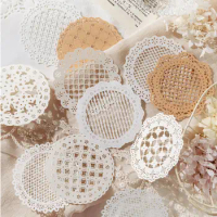 10Pcs Hollow Lace Embossed Scrapbooking Paper Decorate Sipplies DIY Junk Journal Planner Paper Art Crafts Collage Materials