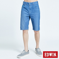 新品↘EDWIN JERSEYS迦績 EJ3 透氣寬鬆牛仔短褲-男款 拔淺藍 SHORTS