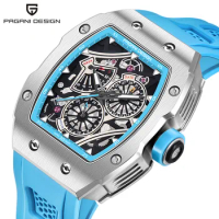 PAGANI DESIGN Mens Watches Top Brand Luxury Quartz Wristwatch Automatic luminous Calendar Waterproof Sapphire Clock Tonneau