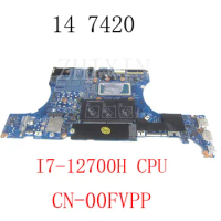 For Dell Inspiron 14 Plus 7420 Laptop Motherboard with I7-12700H CPU DDR5 CN-00FVPP Mainboard full test