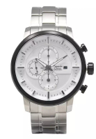 Alexandre Christie Alexandre Christie Jam Tangan Pria - Silver Black White - Stainless Steel - 6323 