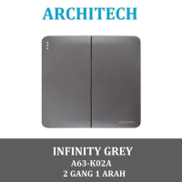 ARCHITECH INFINITY A63-K02A GREY Sakelar/CETEKAN Lampu 2 Gang 1 Arah