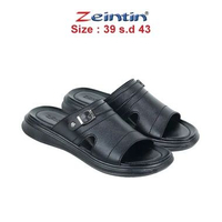 Sandal Pria ZEINTIN Sendal Selop Kulit Sintetis KK KK 8414 HTM 41