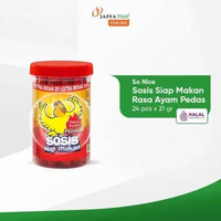 So Nice Sosis Siap Makan Rasa Ayam Pedas Toples 25pcs x 21gr
