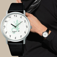 agnes b. 35周年特別版 夜光蜥蜴中性手錶-33.8mm(BJ5024X1/VJ20-KVP0Z)