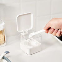Nhật Bản KM.7031. Chai gia vị hình vuông kèm muỗng, hộp nhựa đựng bột ngọt và muối, lọ gia vị nhà bế