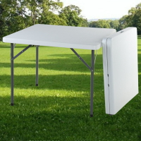 戶外折疊桌便攜吹塑多用塑料野餐桌防水露臺圓桌子方桌擺攤桌