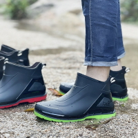 新款男士雨鞋 低幫防水防滑廚房工作鞋加厚軟底短筒雨靴 情侶