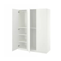 PAX/FORSAND 衣櫃/衣櫥組合, 白色/白色, 150x60x201 公分
