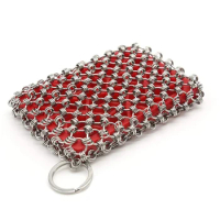 Cast Iron Skillet Cleaner,316 Stainless Steel Upgraded Chainmail Scrubber Set With Silicone Insert, For Cast Iron Pan