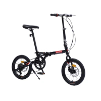 Folding Bike Road Bike 16 Inch Bicycle Adult Portable Variable Speed Outdoors Non Slip Carbon Steel Men And Women