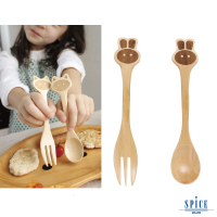 【SPICE】日本雜貨 兒童天然木頭叉子&amp;湯匙套組 7種造型(天然環保 輕巧)