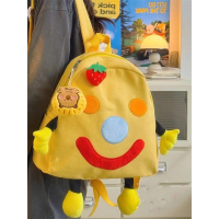 Cute cartoon student canvas backpack, small school bag, mini backpack – adorable