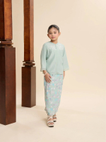 Maya Mint Green Mini Embroidered Kurung Set