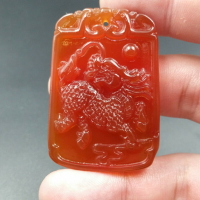 天然玉石a貨紅瑪瑙麒麟玉掛件瑪瑙麒麟皮鞋吊墜招財辟邪保平安