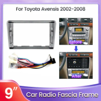 Android 2DIN Car Radio Panel Frame Fascia for Toyota Avensis 2002 2003 2004 2005 2006 2007 2008 Dash Installation Bezel Trim Kit