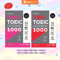 Sách - Combo YBM TOEIC Listening 1000 Vol 1 + Vol 2 - Chinh Phục Lộ Trình Toeic 500+ Đến 700+ - Alph