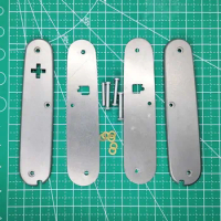 1 Pair Custom Made Titanium Alloy Scales Without Corkscrew Cutout for 91mm Victorinox Swiss Army Knife SAK Handle Scales MOD
