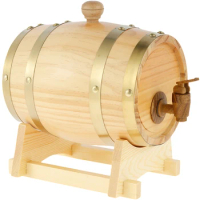 1.5L Wood Wine Barrel Vintage Sealing Brewing Accessories Wine Keg Large Capacity Storage Container For Whiskey Brandy Tequila