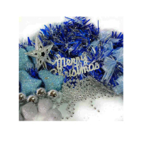 【聖誕裝飾特賣】聖誕裝飾配件包組合-藍銀色系(6尺（180cm）樹適用（不含聖誕樹 不含燈)