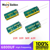 2PCS 6800UF High Frequency Low ESR Impedance 25V 35V 50V 63V Aluminum Electrolytic Capacitor Green 25v 6800uf 35v 6800uf 20%