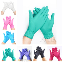 Green Disposable Gloves Pink Exam Nitrile Glove Multi-Purpose Waterproof For Household Food Handle Planting Farming S XS 50 100
