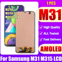 6.4'' AMOLED For Samsung M31 LCD M315 M315F SM-M315F LCD Display Touch Screen Digitizer Assembly+Ser