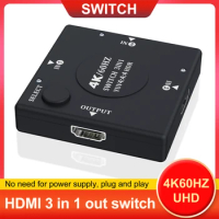 HD Multimedia Interface Switch 4K 60HZ Splitter Switcher HD Hub For Computers Laptops Monitor Projectors