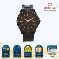 Mirage Jam Tangan Pria Analog 8911 M Full Black Original Stainless Plat Hitam
