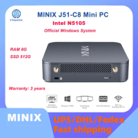 MINIX J51-C8 Max Intel N5105 gaming mini pc 8G 512GB office home design wifi6 dp DDR4 pc Windows 11 Pro pc